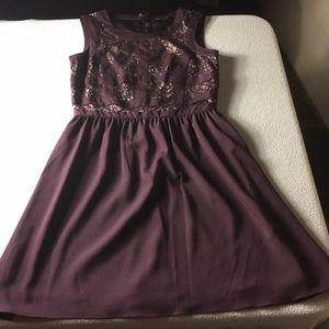 Gianni Bini size 4 plum and tan dress